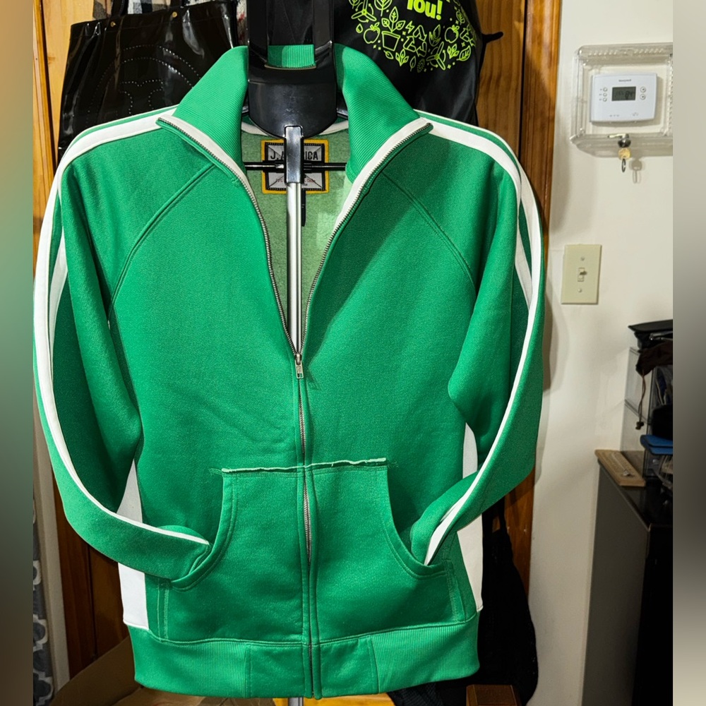 J. America I Men’s I Athletic Zip-Up I Varsity Jacket with White Stripes